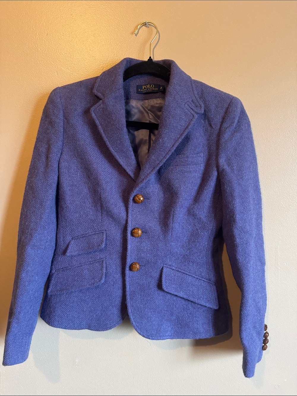 Polo by Ralph Lauren Blue Wool Blend Tailored Blazer